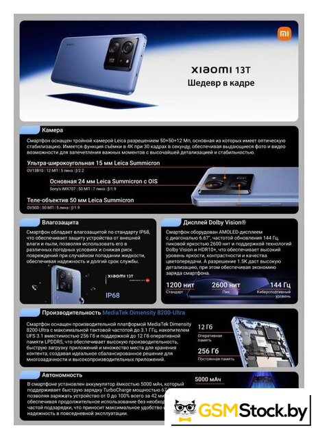 Телефон Xiaomi 13T 12GB/256GB международная версия (черный) - Уценка - Грейд C - Изображение №2 — Интернет-магазин gsmstock